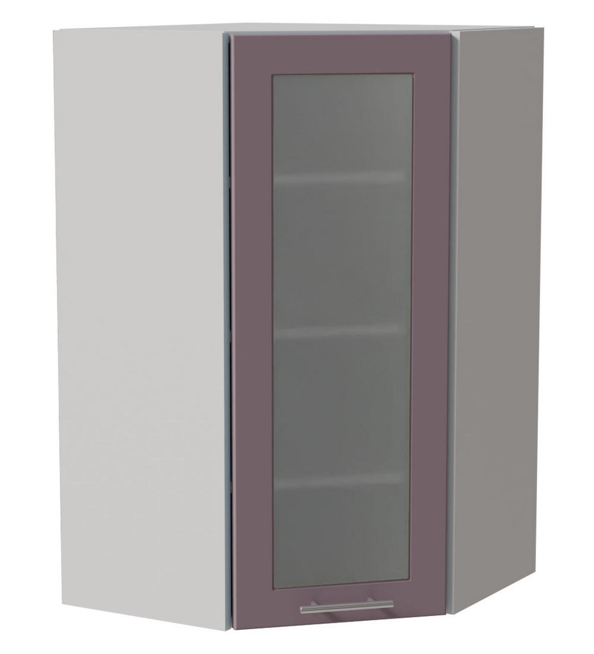 ECKHÄNGESCHRANK Bari W4S/10/60 RAL 4009 pastellviolett (K5) / Weiß 60 / 60 / 96cm - Violett/Weiß, Holz/Holzwerkstoff (60/96/60cm) - Feldmann-Wohnen