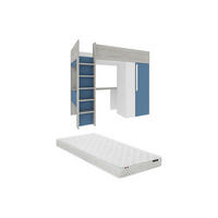 HOCHBETT - 1 -Sitzer - Holzspan - blau, weiß - NICOLAS - Blau, Holz (110/205.2cm) - Vente-Unique