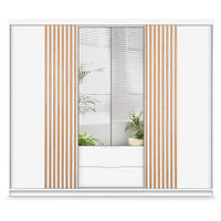 DREHTÜRENSCHRANK Madero mit Spiegel und 2 Schubladen, 250 cm, Weiß - Weiß, Holzwerkstoff (250/213/60cm) - Beautysofa