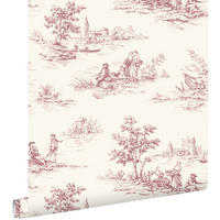 TAPETE Toile de Jouy 50 x 900 cm - Weiß, Papier (50/900cm) - ESTAhome