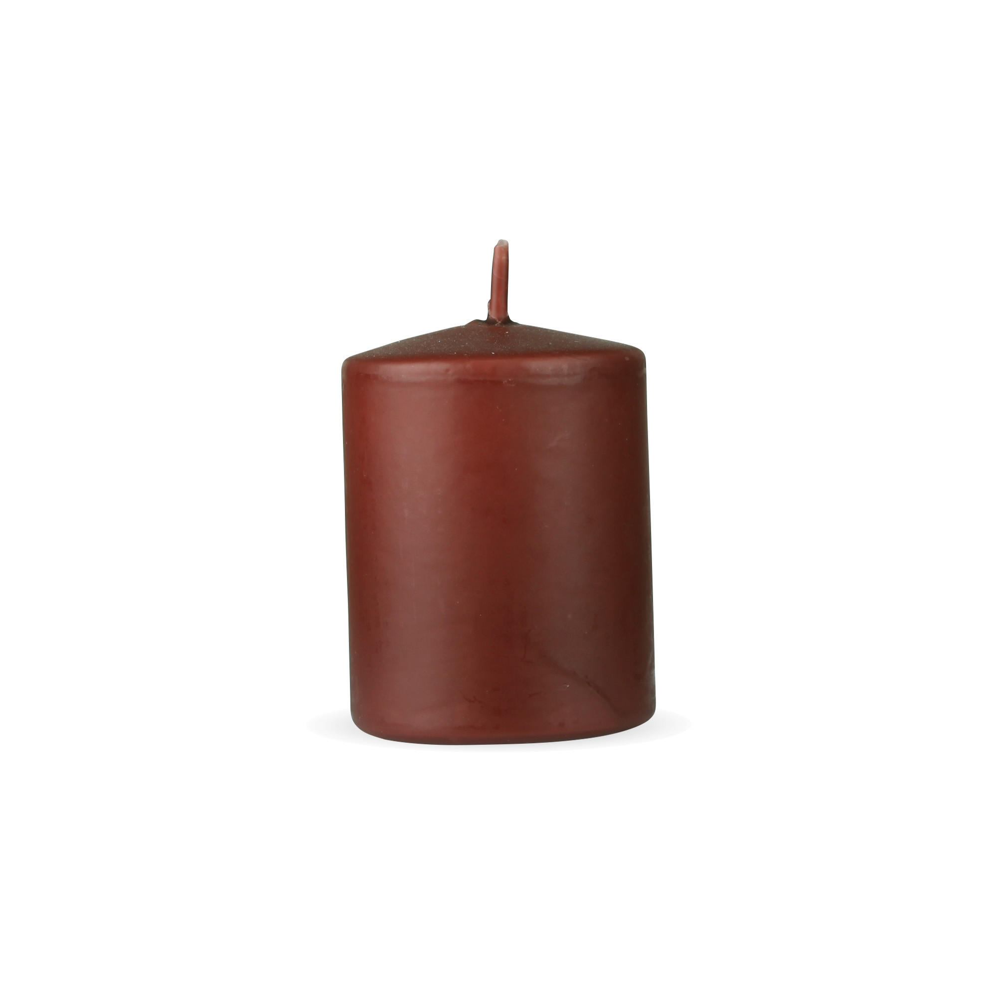 STUMPENKERZEN "Braun", Größe Ø7cm x Höhe: 8 cm - Braun, Naturmaterialien (7/8cm) - HS Candle