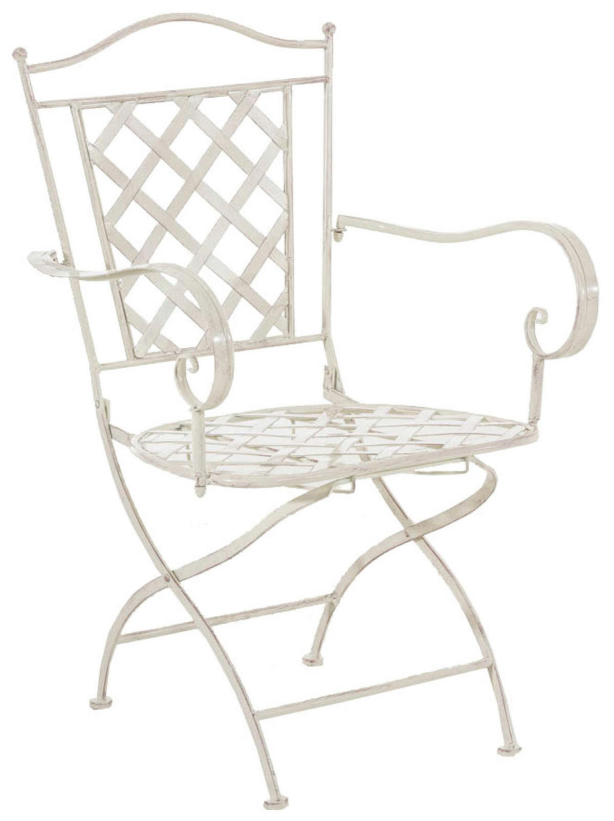 GARTENSTUHL 2er Set Metall antik-creme - Creme, Metall (56/93/51cm) - CLP