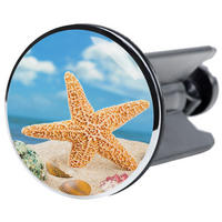 WASCHBECKENSTÖPSEL Coast - Blau, Kunststoff/Metall (4/7/7cm) - Sanilo