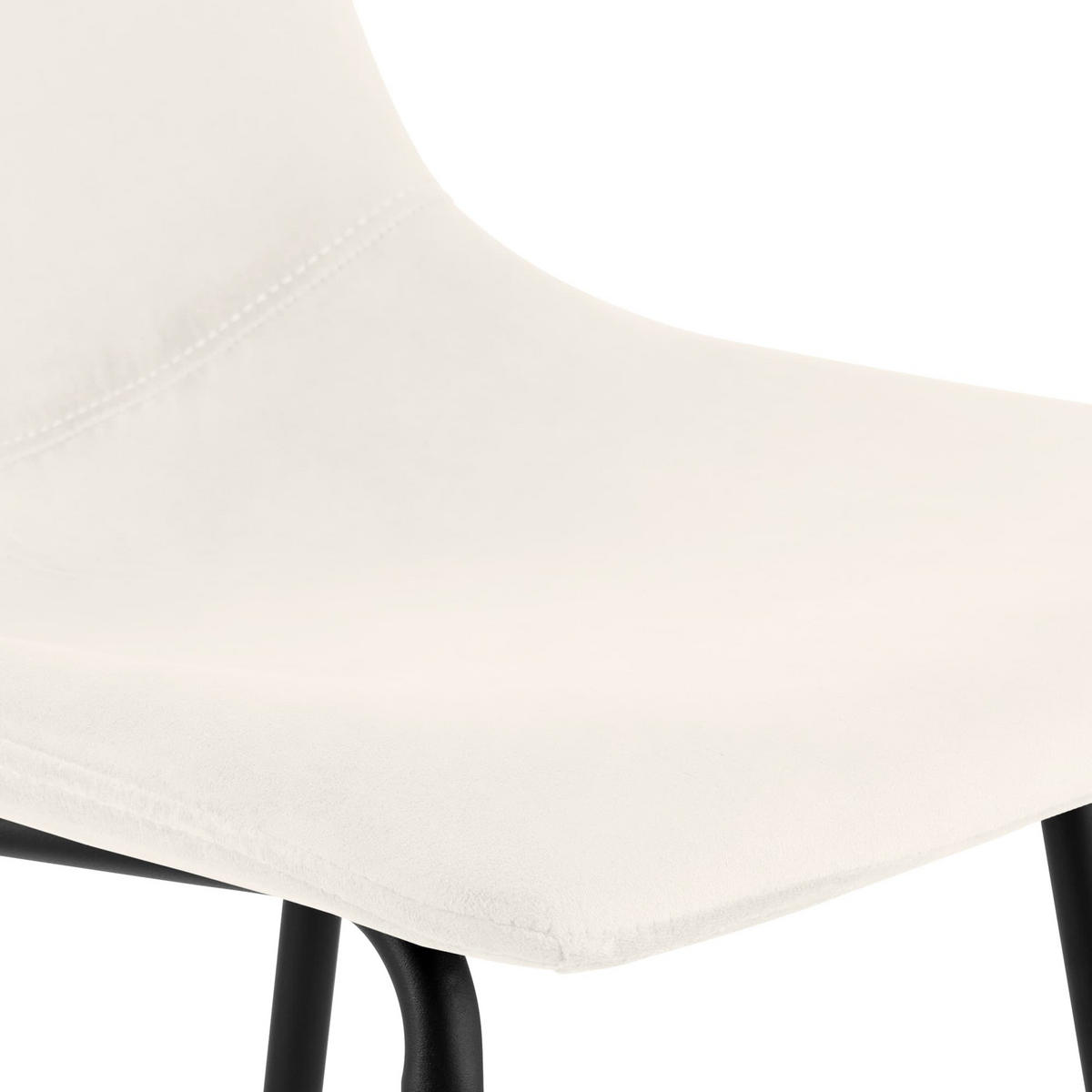 BARHOCKER Gekel Samt Creme - Creme, Textil (44/98/49cm) - DELUKE