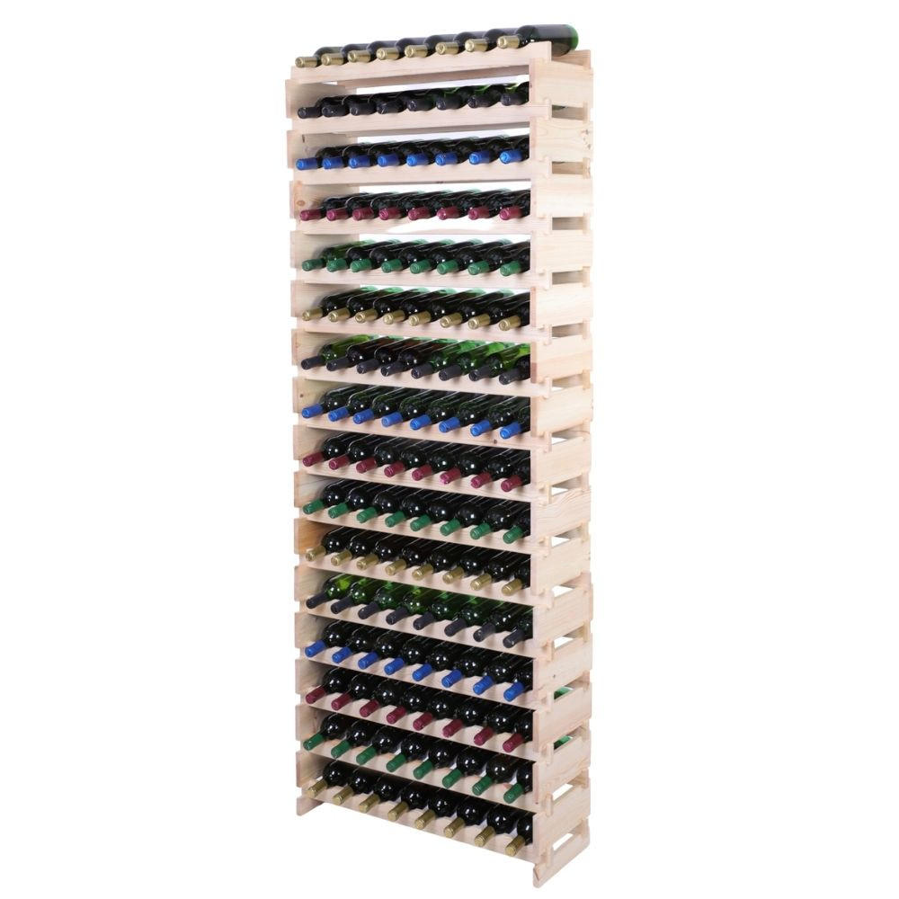 WEINREGAL VINOTECA FLEX PRO HxBxT 219x84x28cm 128 Flaschen auf 16 Ebenen Natur unbehandelt - Naturfarben, Holz (84/219/28cm) - PROREGAL
