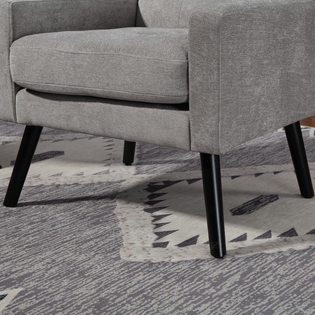 SESSEL 68/76/88 cm Light Gray aus Upholstered mit Tufting - Hellgrau, Textil (76/88/68cm) - OKMYHOME