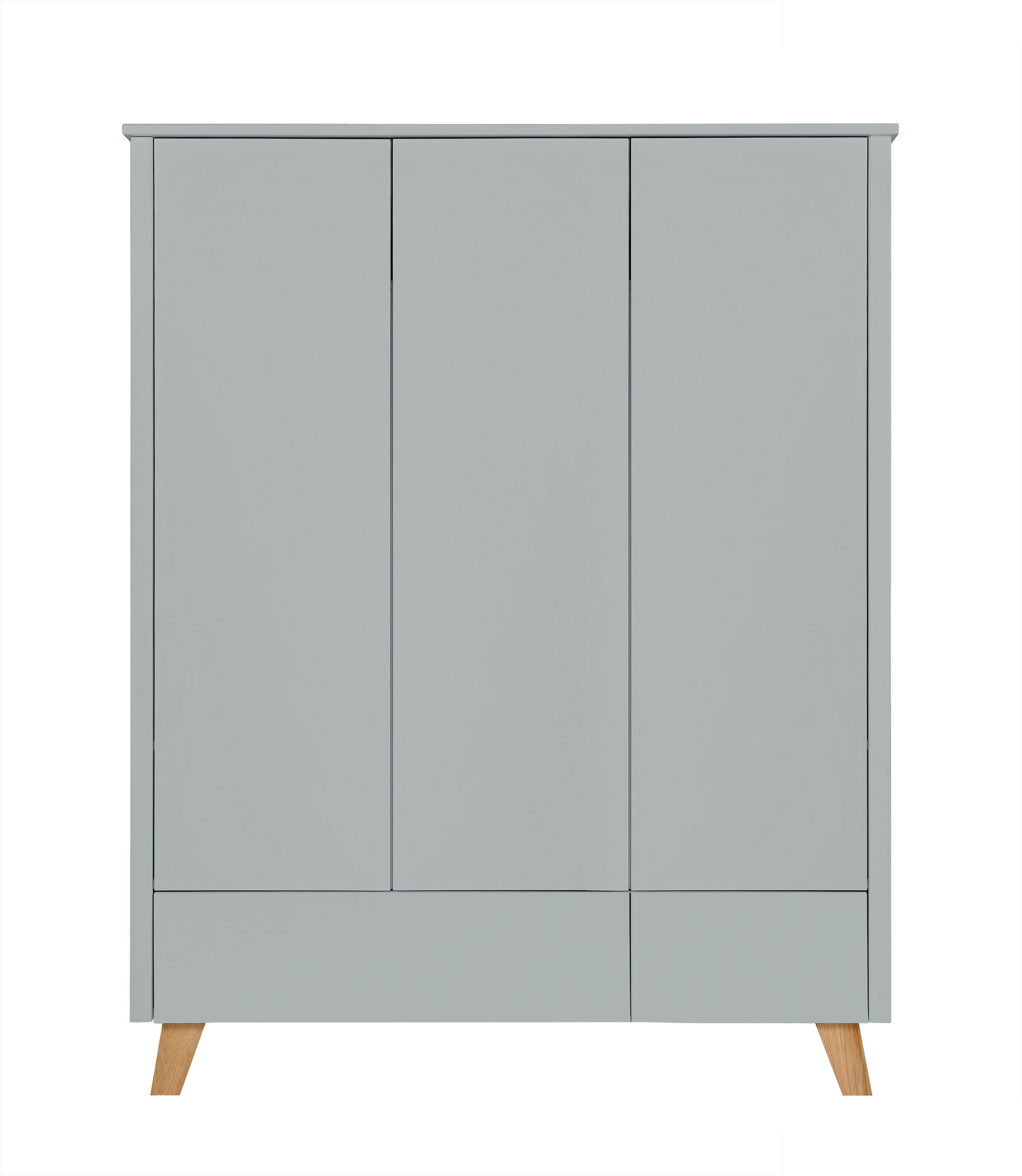 KINDERKLEIDERSCHRANK Zara_3, 3-türig – ideal für das Kinderzimmer - Grau, Holzwerkstoff (136/176/51.5cm) - RAUMHIRSCH FURNITURE