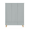 KINDERKLEIDERSCHRANK Zara_3, 3-türig – ideal für das Kinderzimmer - Grau, Holzwerkstoff (136/176/51.5cm) - RAUMHIRSCH FURNITURE