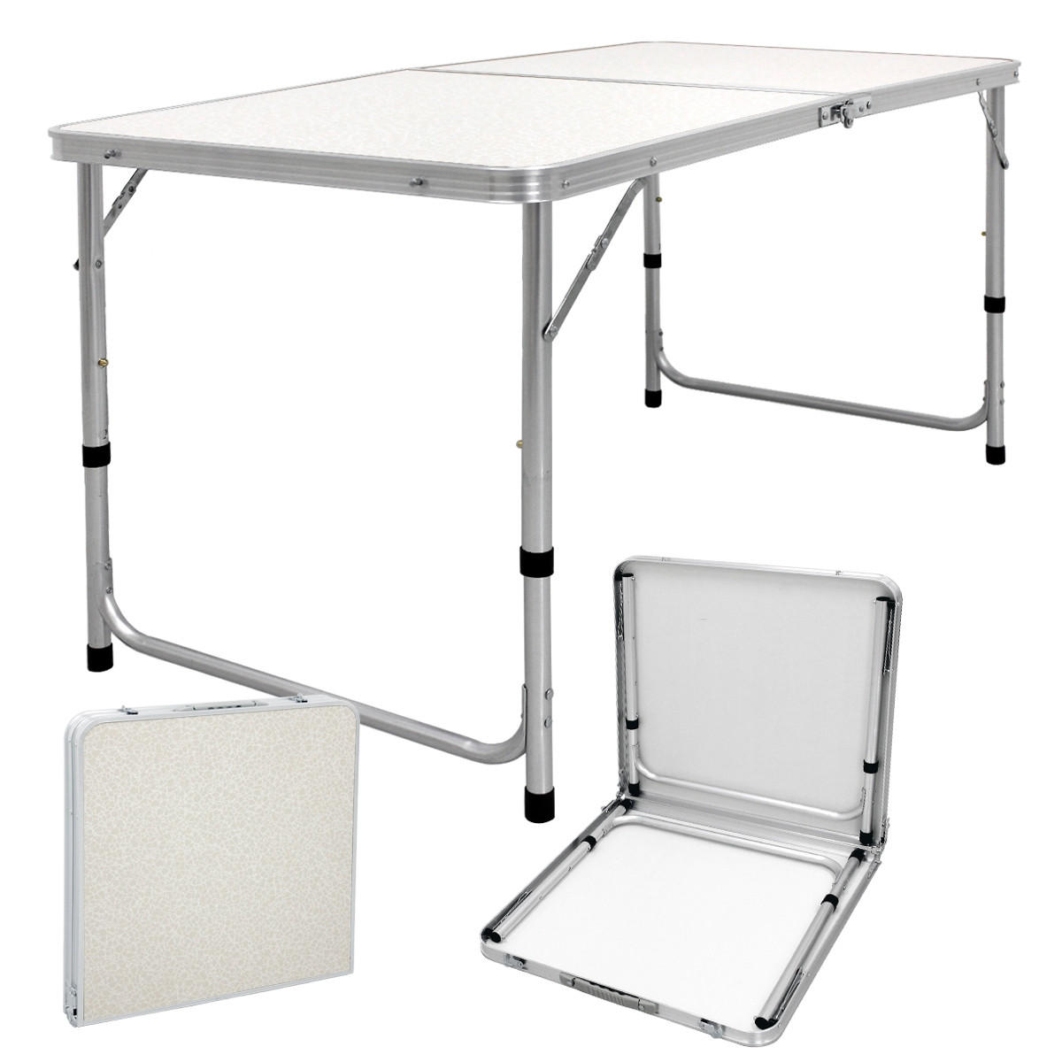 CAMPINGTISCH - Creme, Holzwerkstoff (120/60/70cm) - ECD-Germany