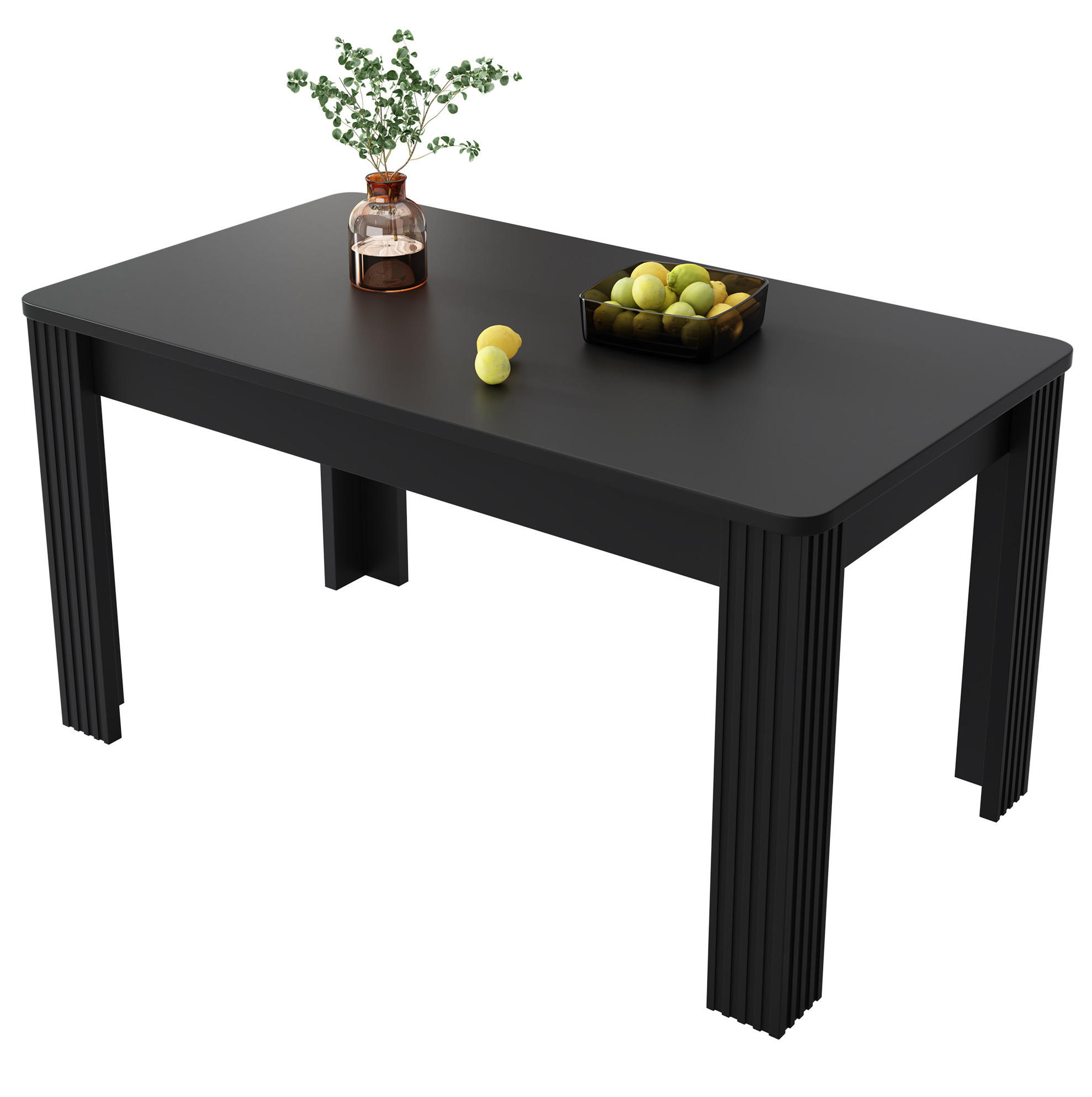 Modfu JÍDELNÍ stůl 116x65x75 cm černý z dřevotřísky se stabilní čtyřnohou konstrukcí