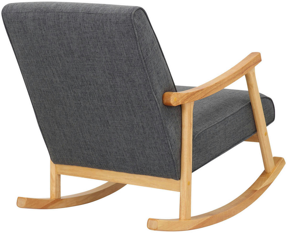 SCHAUKELSTUHL Stoff hellgrau - Hellgrau, Holz/Textil (67/82/92cm) - CLP
