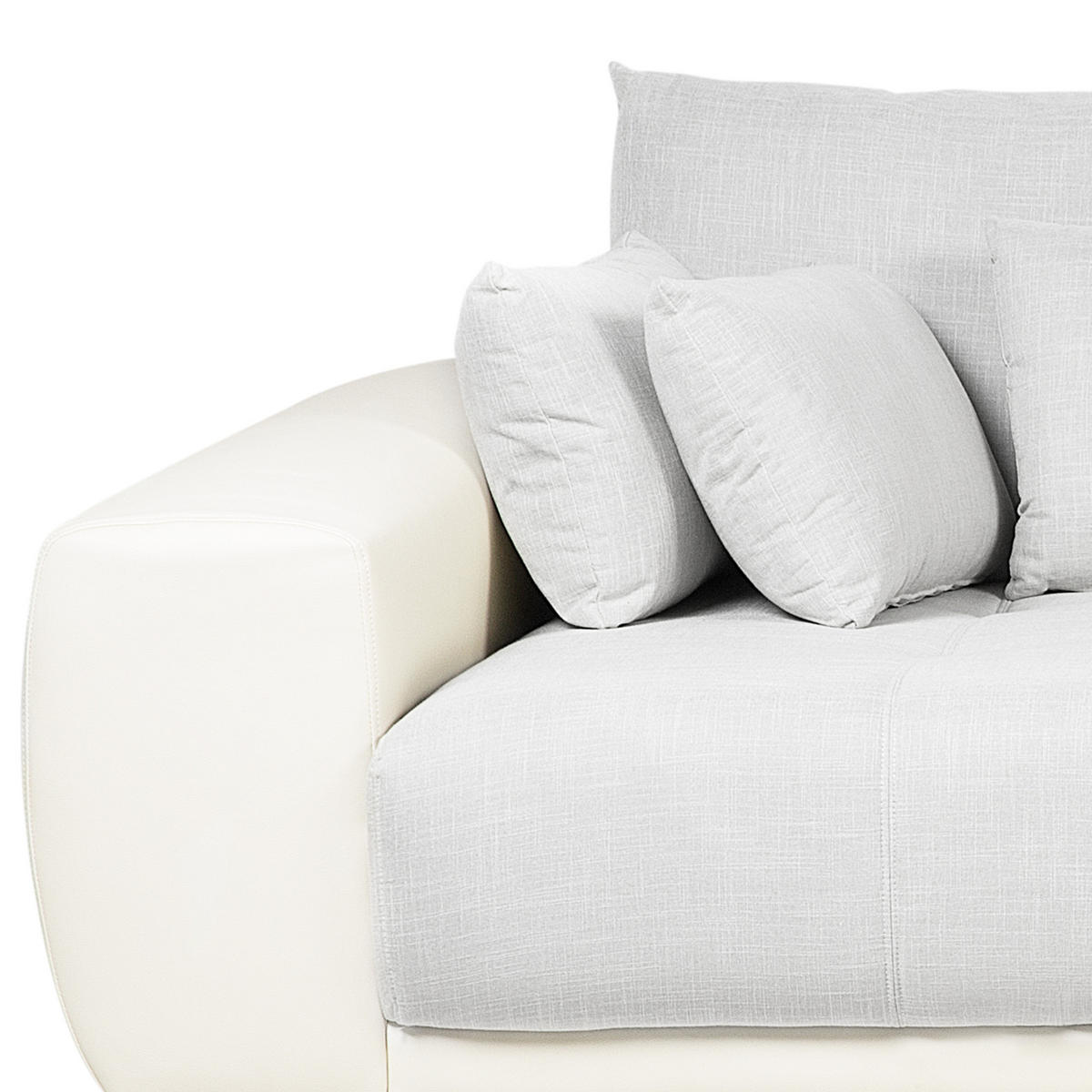 WOHNLANDSCHAFT Polsterbezug Hellgrau Torpo - Beige, Textil (308/84/136cm) - Beliani