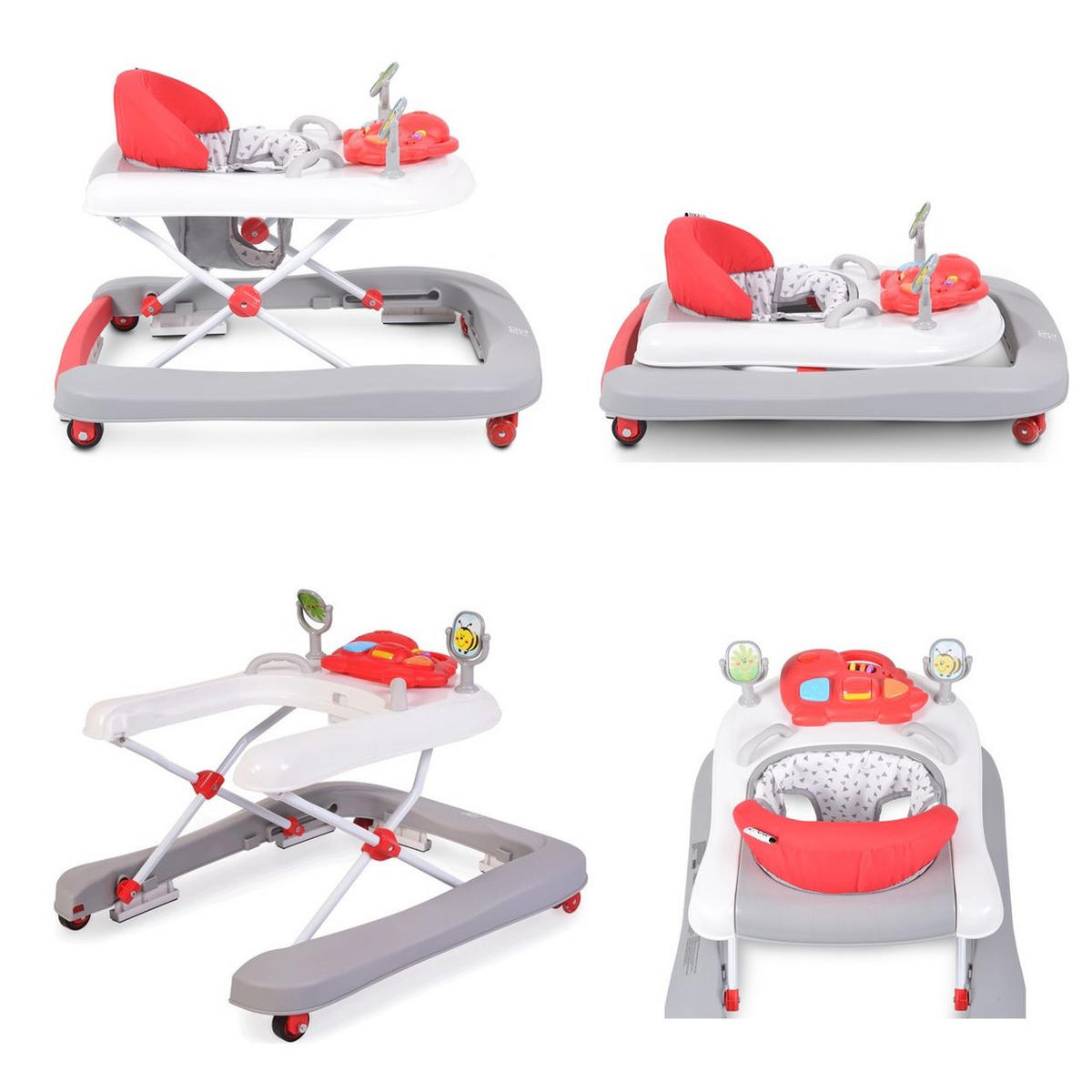 LAUFHILFE Ramble 2 in 1 rot Musikfunktion, höhenverstellbar, Silikonräder - Rot, Kunststoff (60/50/70cm) - Moni