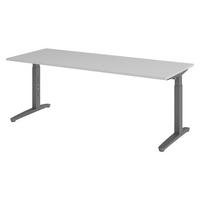SCHREIBTISCH Serie-XB 80/200/74 cm in Grau/Graphitfarben - Graphitfarben/Grau, Holzwerkstoff (80/200/74cm) - bümö