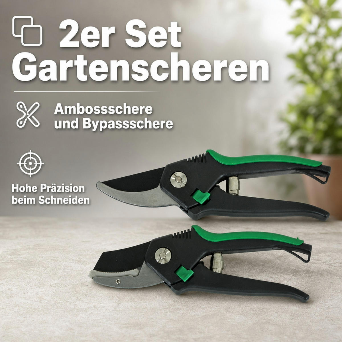 GARTENSCHERE - Schwarz, Metall (26.5/23/31.5cm) - Garden Pleasure