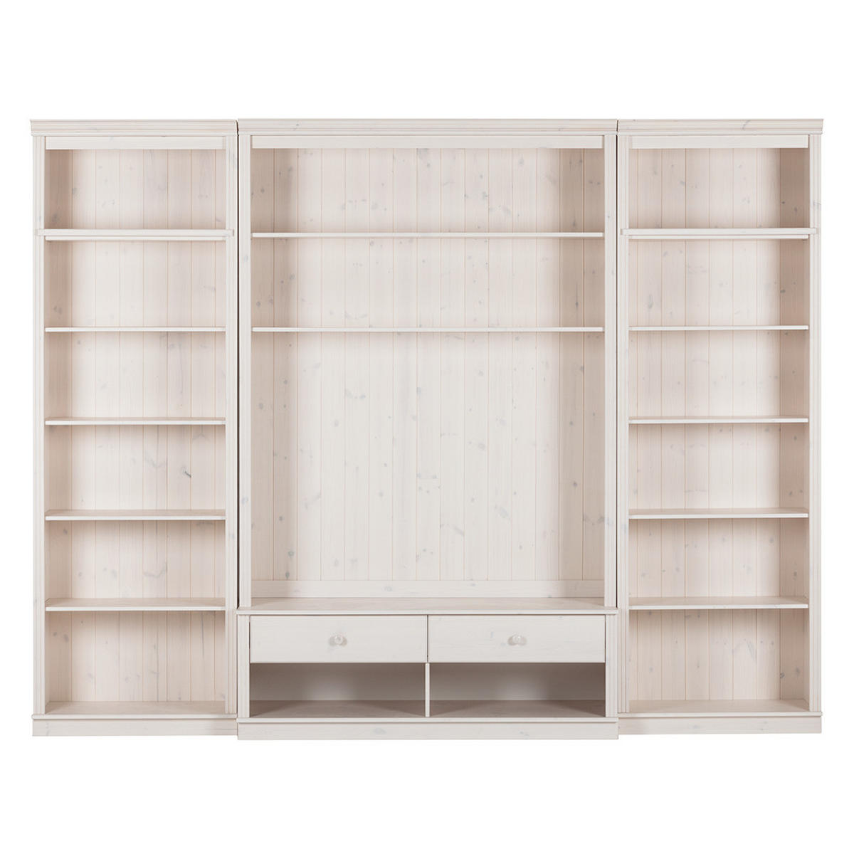 WOHWAND - Kiefer massiv, Typ A - Weiß/Kieferfarben, Holz (288/223/45cm) - home24