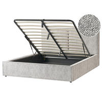 BETT mit Stauraum 160/200 cm Schwarz Moissac - Schwarz/Weiß, Textil (160/200cm) - Beliani