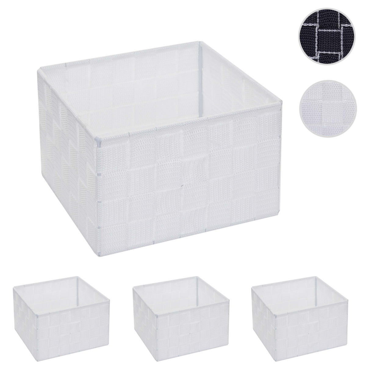 ÚLOŽNÝ KOŠ Bílý, sada 4 ks - bílá, plast (19/19cm) - MCW