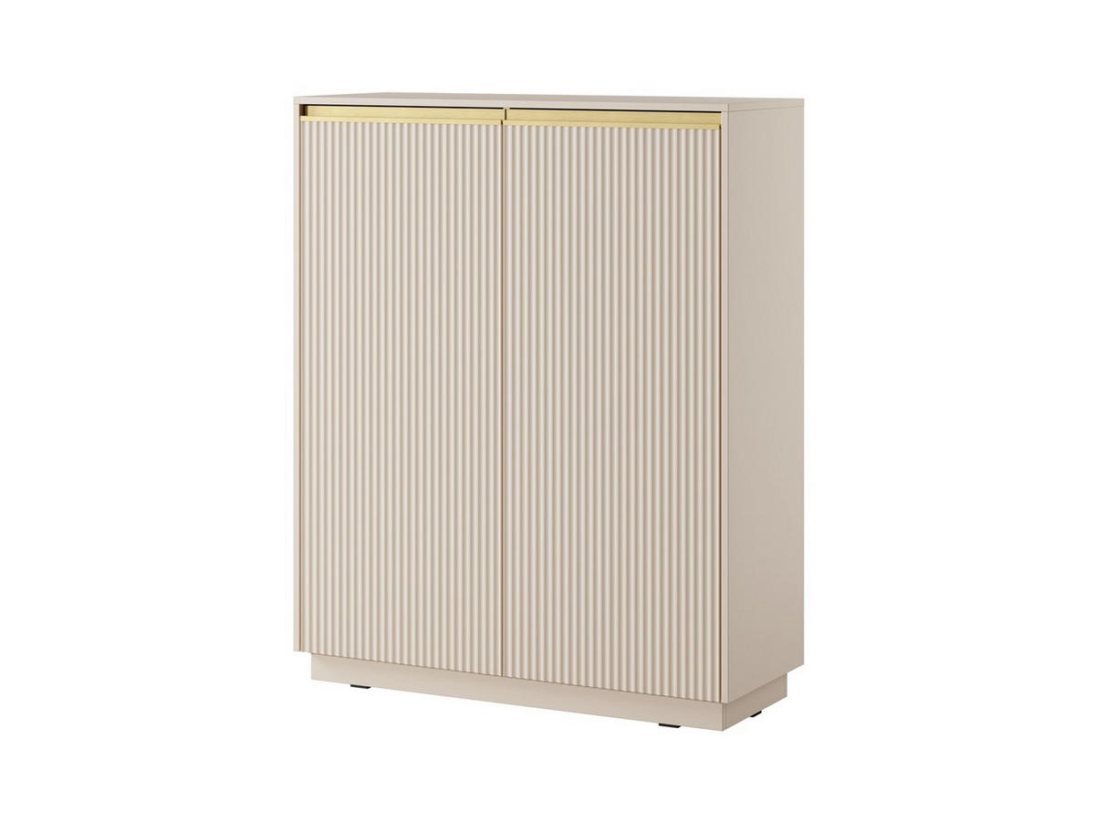 HIGHBOARD Roy 104 Beige, Hochkommode - Beige, Holzwerkstoff (104/127/39cm) - Bettso