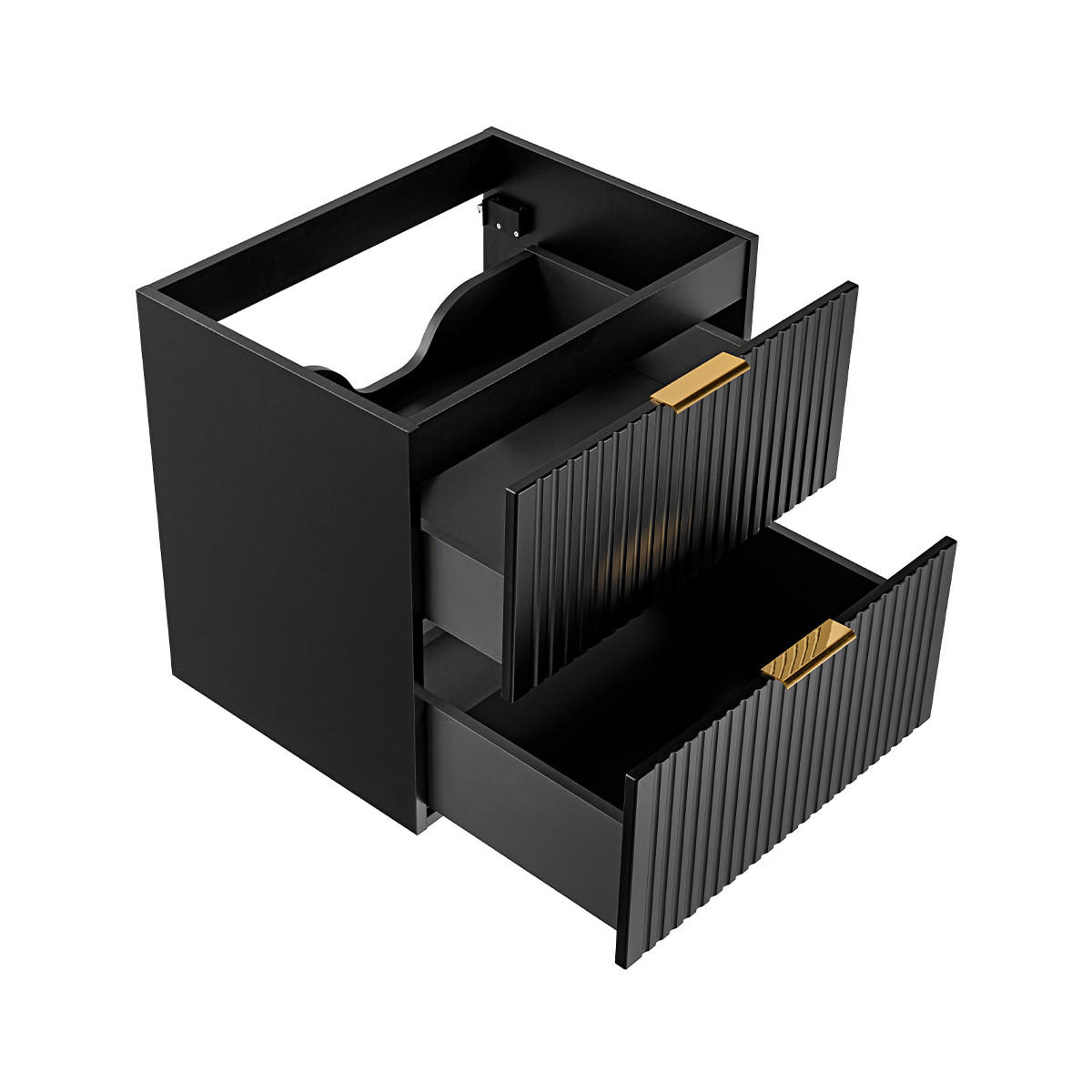 WASCHTISCHUNTERSCHRANK 60.2cm Adriel Mattschwarz - Schwarz, Holzwerkstoff (60.2/57/46cm) - Petits-meubles