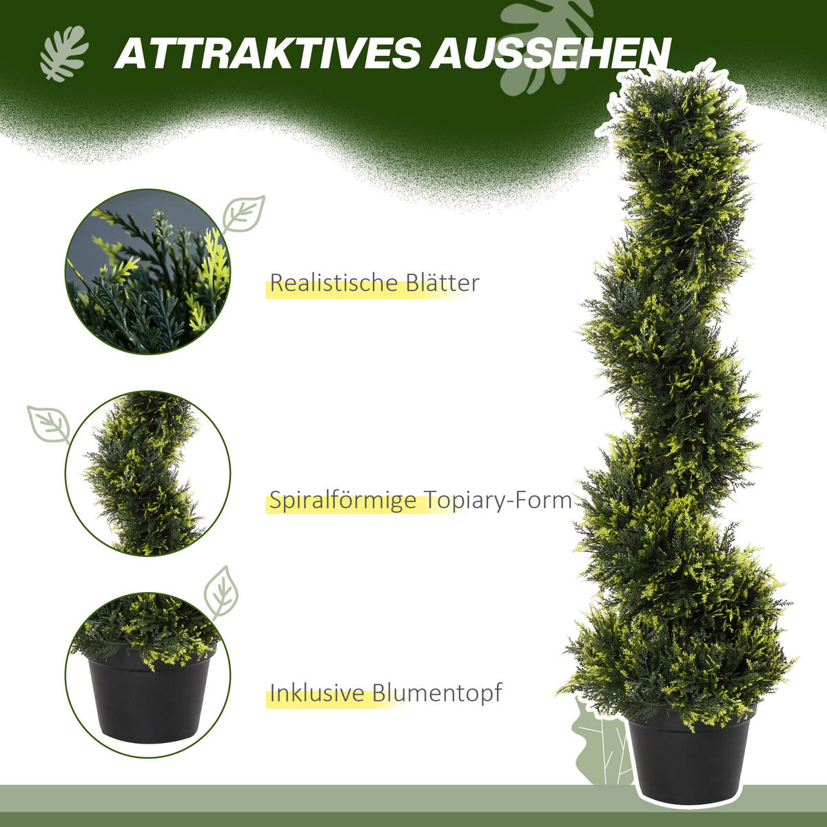 KÜNSTLICHE Pflanzen Grün 18.0/18.0/90.0cm - Grün, Kunststoff (90cm)