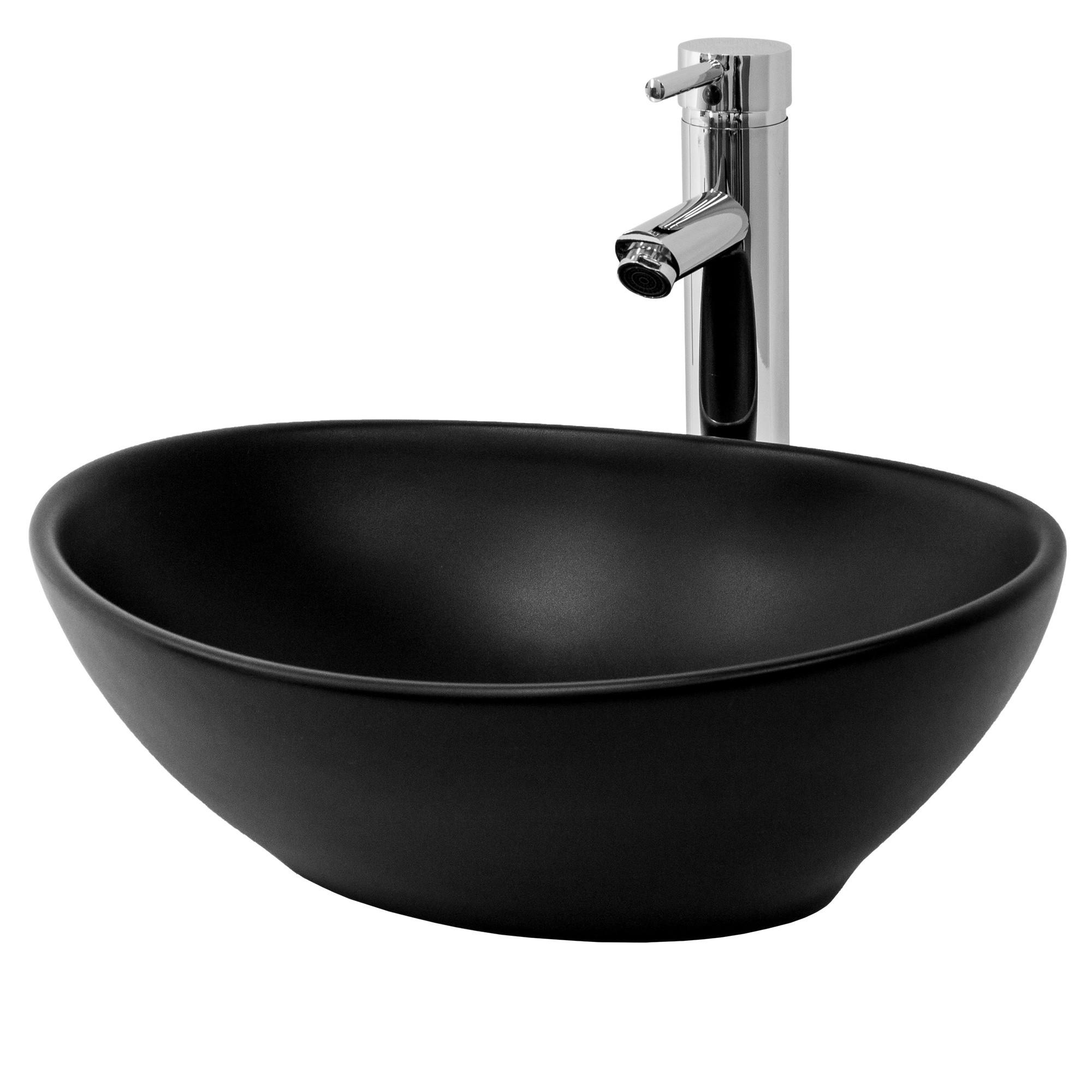 WASCHBECKEN - Schwarz, Keramik (14.5/33.5/41cm) - ML-DESIGN