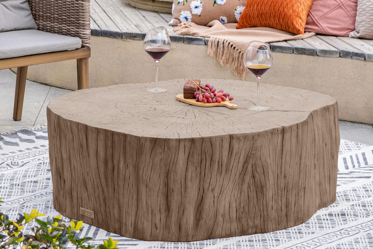 COUCHTISCH DAINTREE aus GF-Beton, Wetterbeständig, 106x100x36 cm - Rotbraun, Naturmaterialien (106/100/36cm) - Elementi