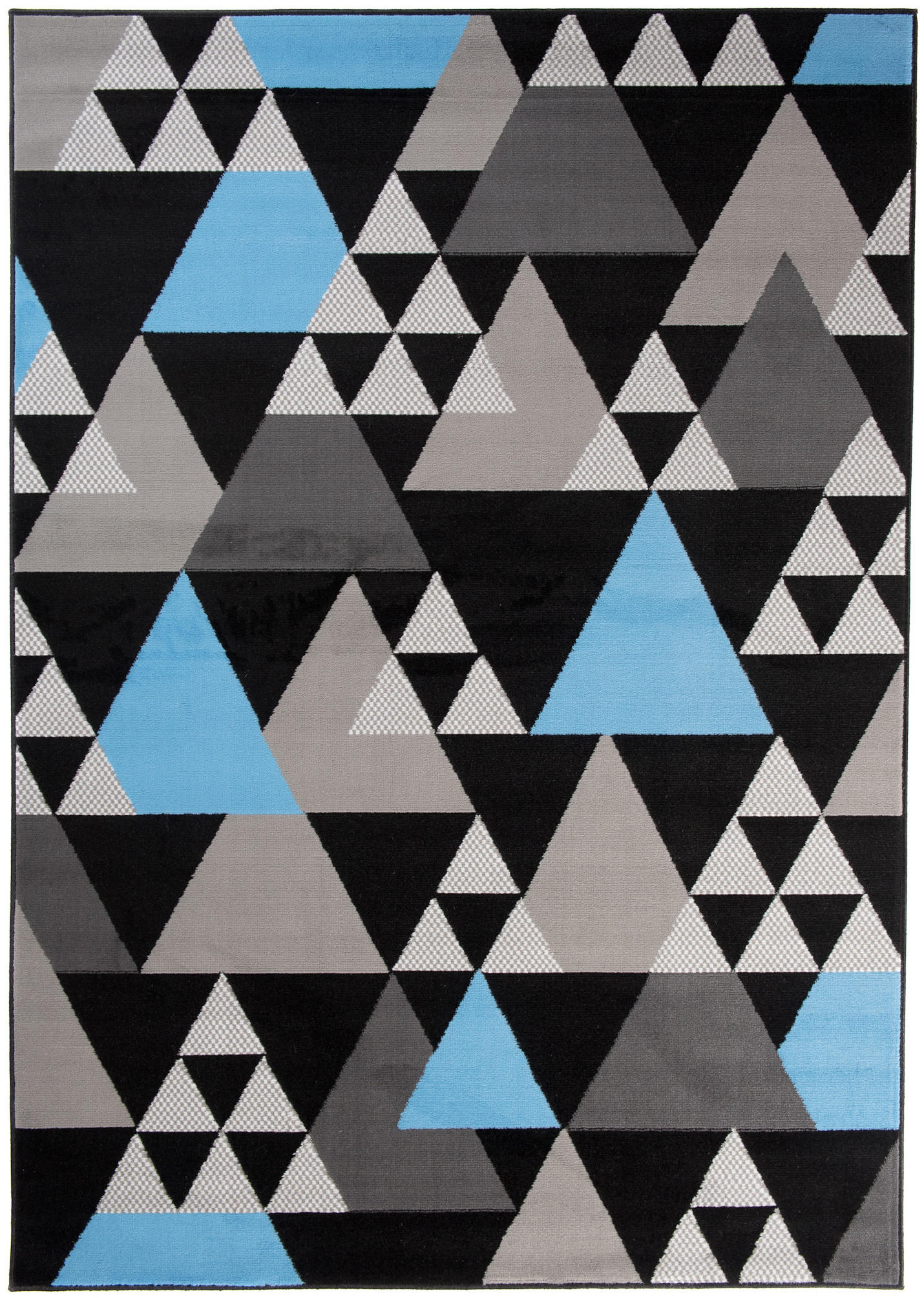 TEPPICH MAYA Blau Dreiecke Meliert 140/200 cm - Blau, Textil (140/200cm) - Tapiso