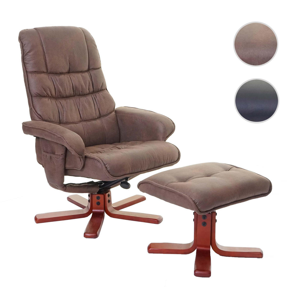 RELAXSESSEL MIT HOCKER Braun - Braun, Textil (80/103/110cm) - MCW