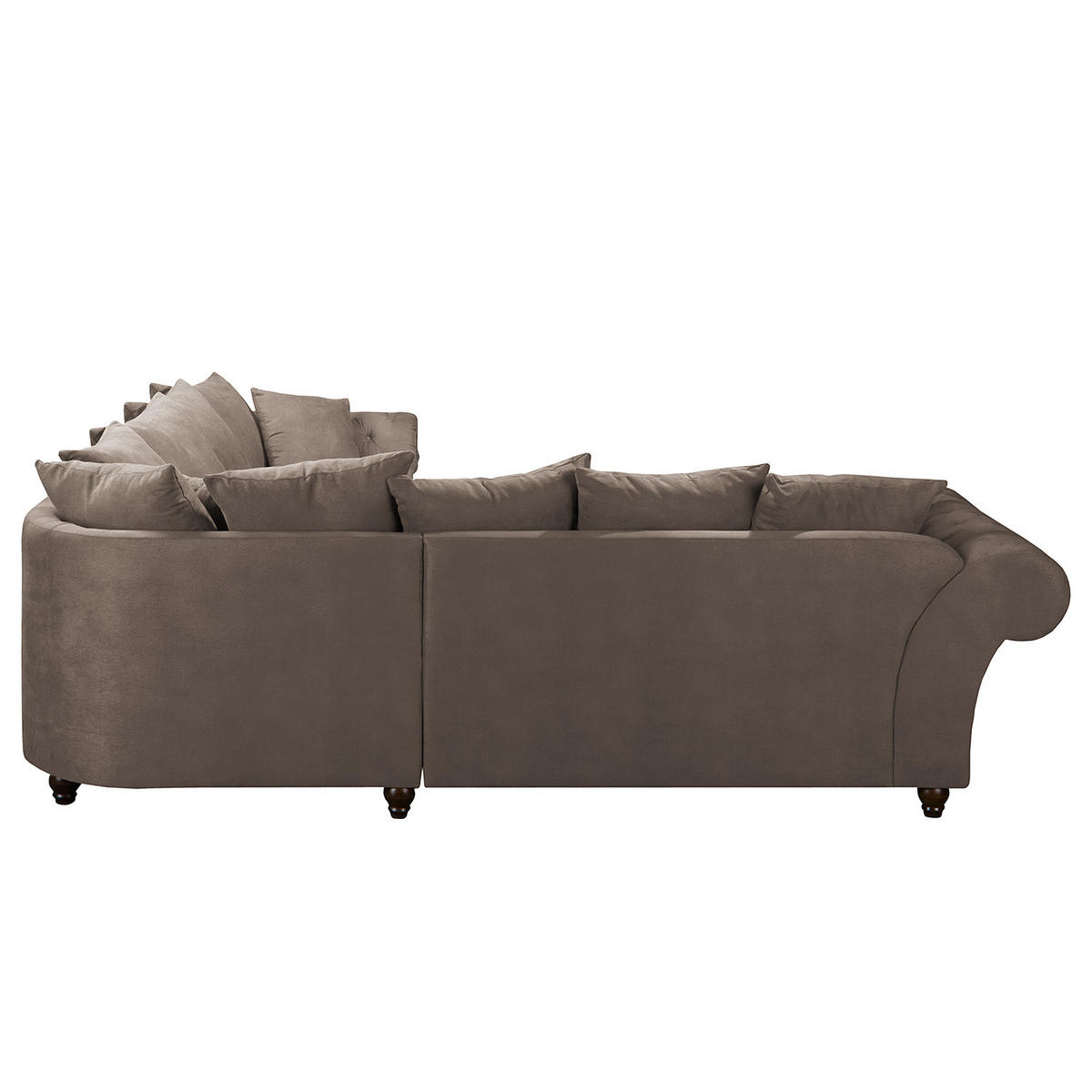 ECKSOFA - Antiklederlook - Dunkelbraun/Braun, Buchenholz/Textil (271/271cm) - home24