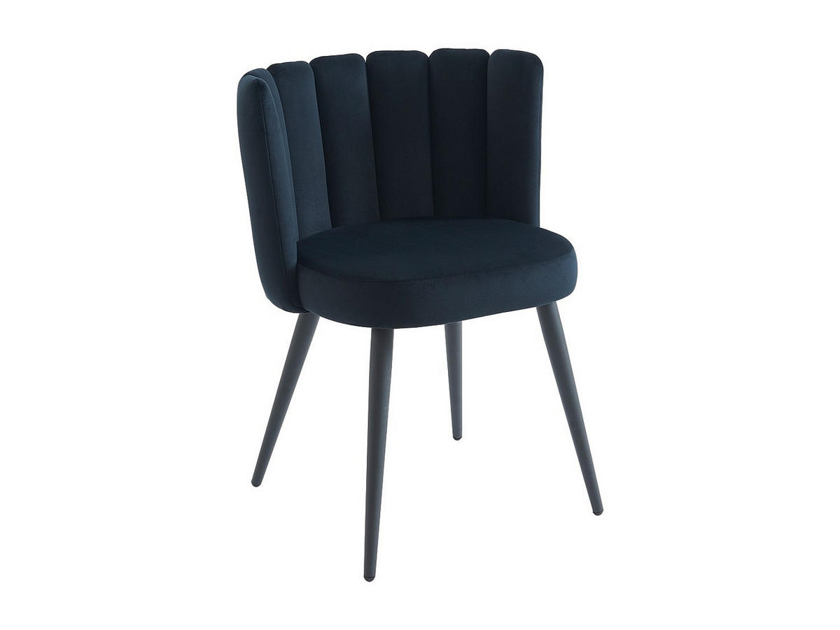 STUHL 2er-Set - Samt & Metall - Schwarz - PRANILA - Schwarz, Textil (59/78.5/55cm) - Pascal Morabito