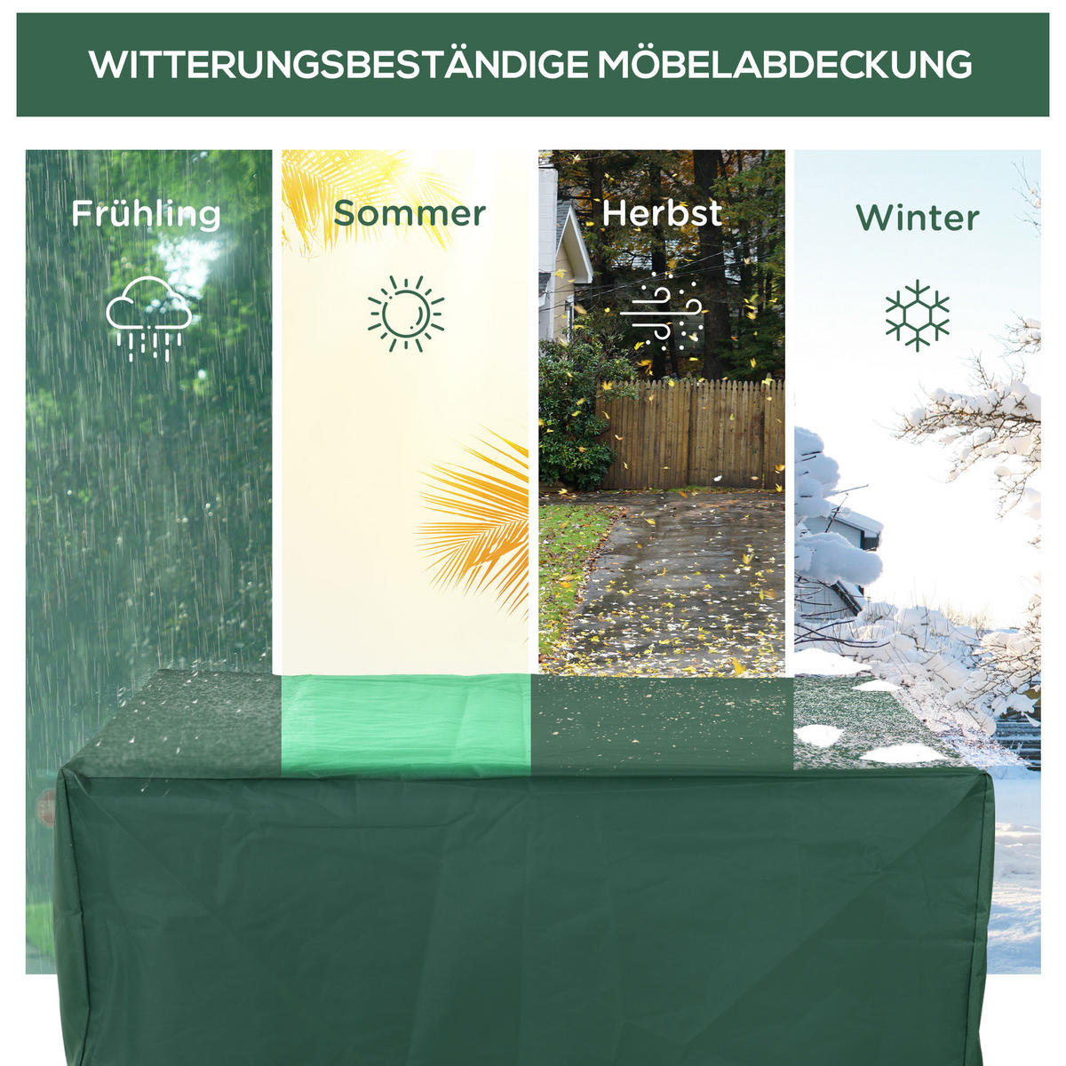 SCHUTZHÜLLE, Grün, Oxford - Grün, Textil (135/75/135cm) - Outsunny