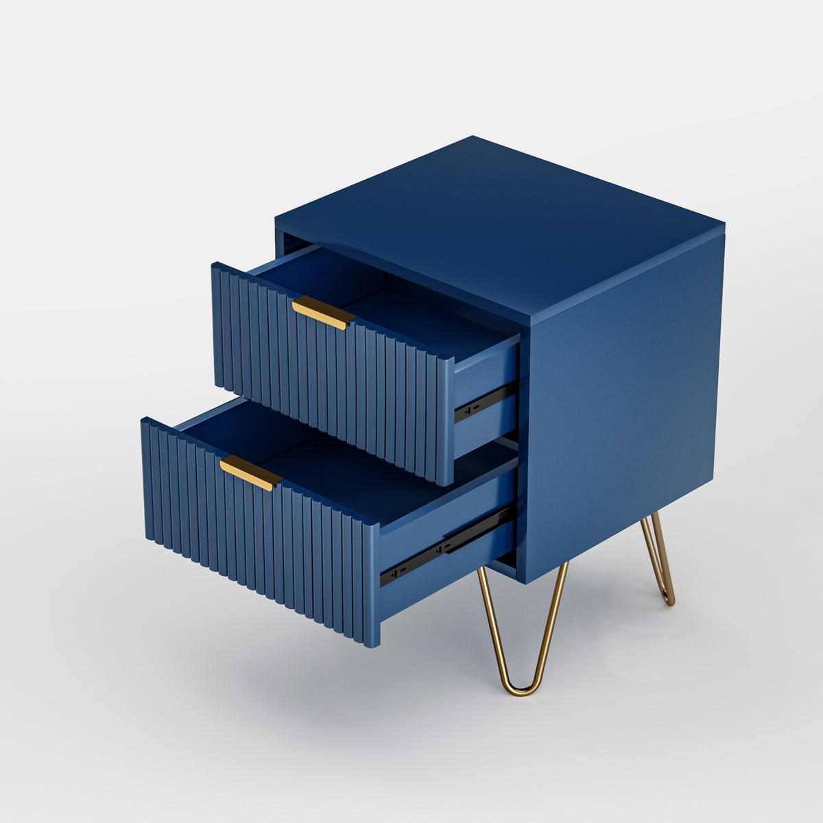 KOMMODE 40x35x50 cm 2 Schubladen blau modern - Blau, Holz (40/50/35.5cm) - Fortuna Lai