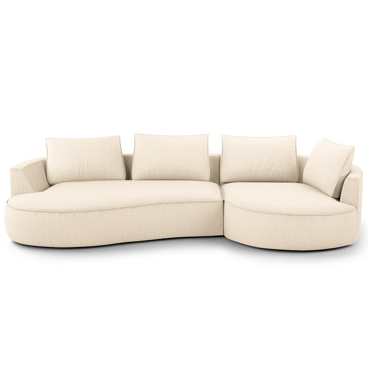 BIGSOFA - Champagner/Schwarz, Kunststoff/Textil (322/82/154cm) - home24