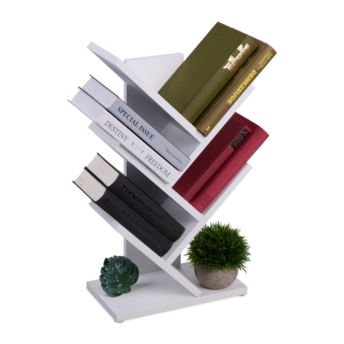 BÜCHERREGAL - Weiß, Holzwerkstoff/Kunststoff (30/55/16cm) - Relaxdays