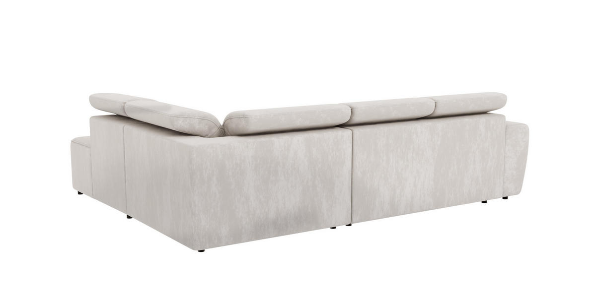 ECKSOFA Reid Beige Samt - Beige/Schwarz, Holz/Kunststoff (273/224cm) - S-Style Möbel