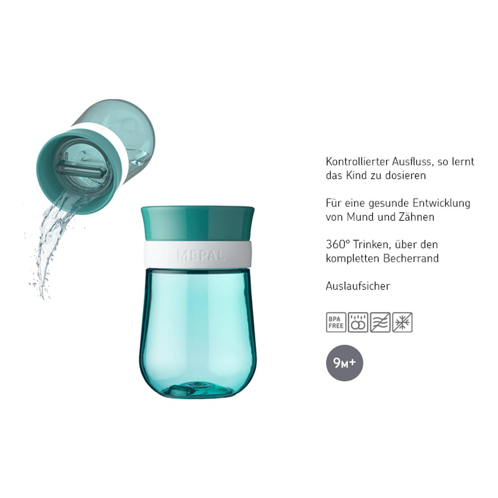 360° TRINKLERNBECHER Mio Little Farm 300 ml - Grün, Kunststoff (0.3L) - Mepal