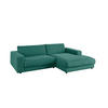 ECKSOFA MADELINE Smaragdgrün Cord - Smaragdgrün/Schwarz, Kunststoff/Textil (270/190cm) - KAWOLA