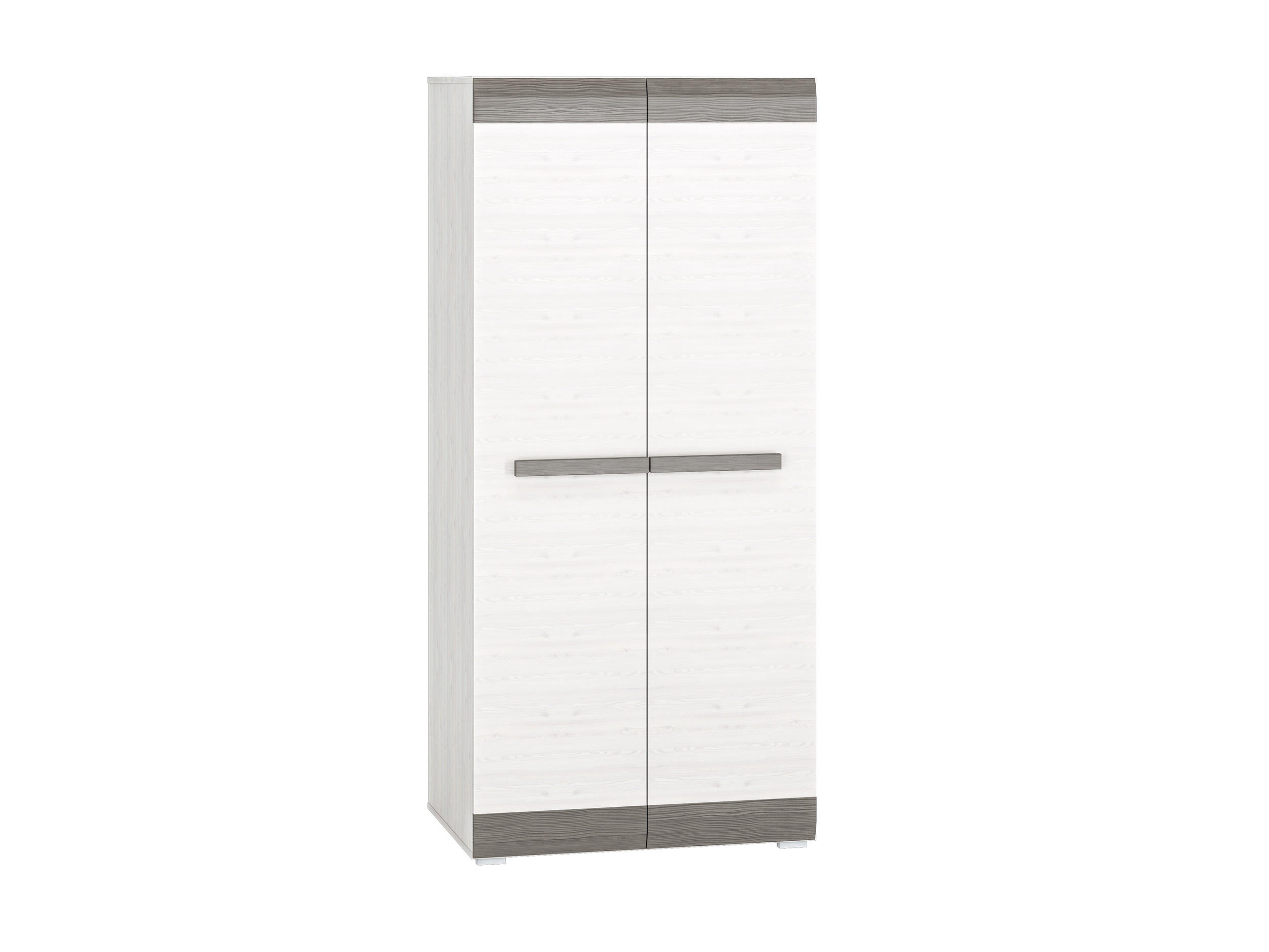 KLEIDERSCHRANK Blanco Pinie weiß / grau 92 / 65 / 202cm - Weiß, Holz/Holzwerkstoff (92/202/65cm) - Feldmann-Wohnen