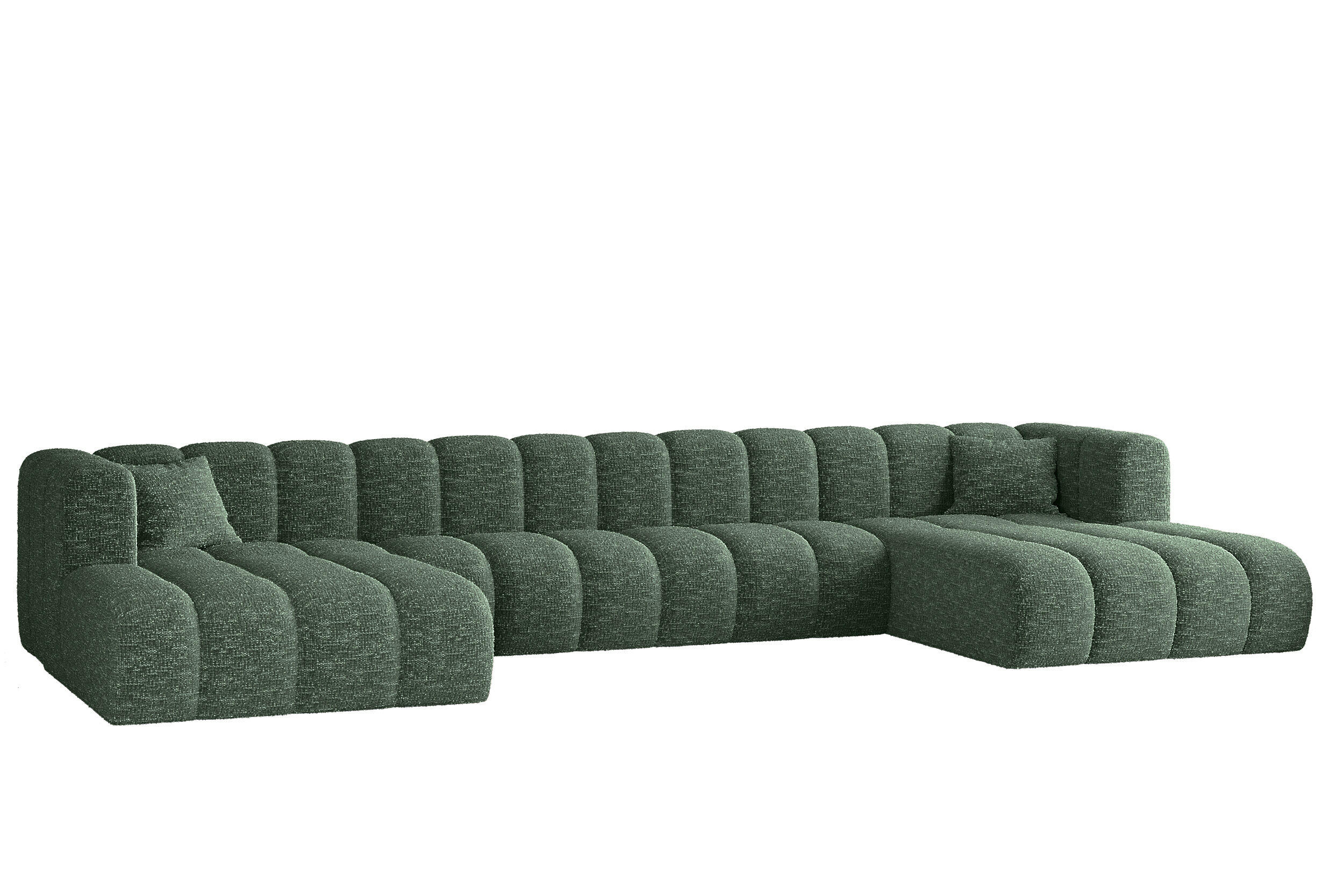ECKSOFA U-form Grand U XL Stoff Haga Grün - Grün, Holz (179/408cm) - Kaiser Möbel