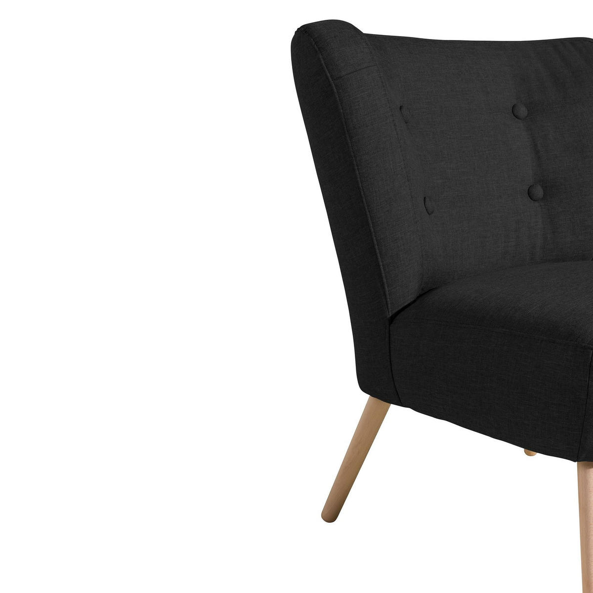 SESSEL Kassi Bezug Flachgewebe Buche natur / schwarz - Schwarz, Kunststoff (69/80/68cm) - 58aufmkessel