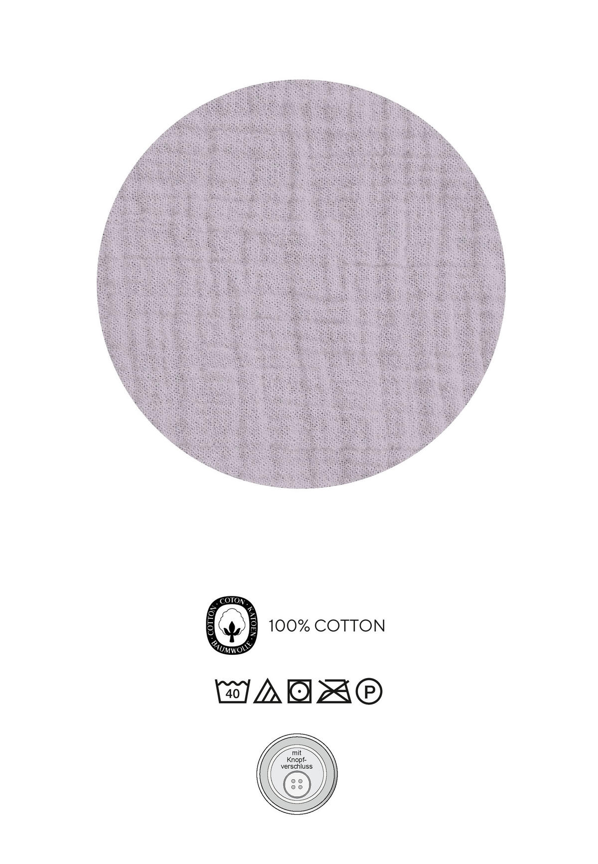 BETTWÄSCHE-GARNITUR Musselin UNI flieder, 155x220 cm + 80x80 cm - Flieder, Textil (155/220cm) - biberna
