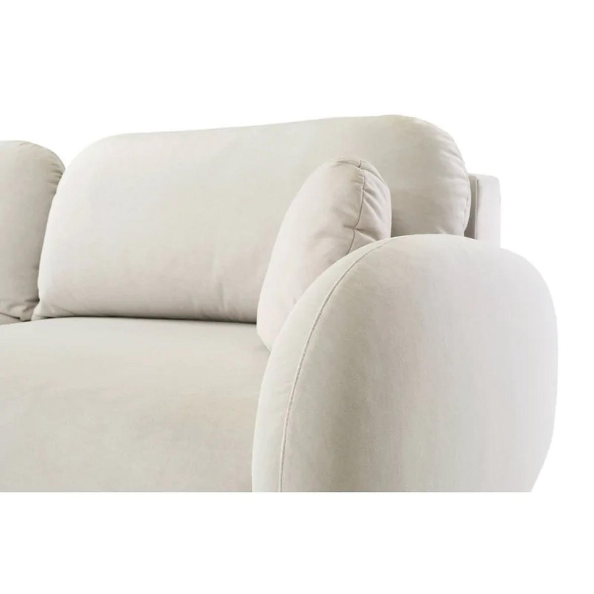 SCHLAFSOFA SOFTI, Sofa mit Schlaffunktion und Bettkasten, Farbe: Creme, Velourstoff - Creme, Textil (232/95/109cm) - Sepro Meble