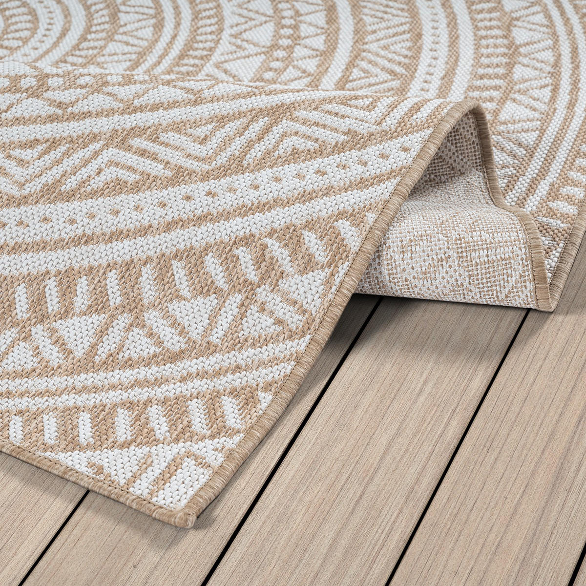 FLACHWEBTEPPICH Orientalisch BORNO Polypropylen Natur 140 x 200 cm - Beige, Textil (140/200cm) - KADIMA DESIGN