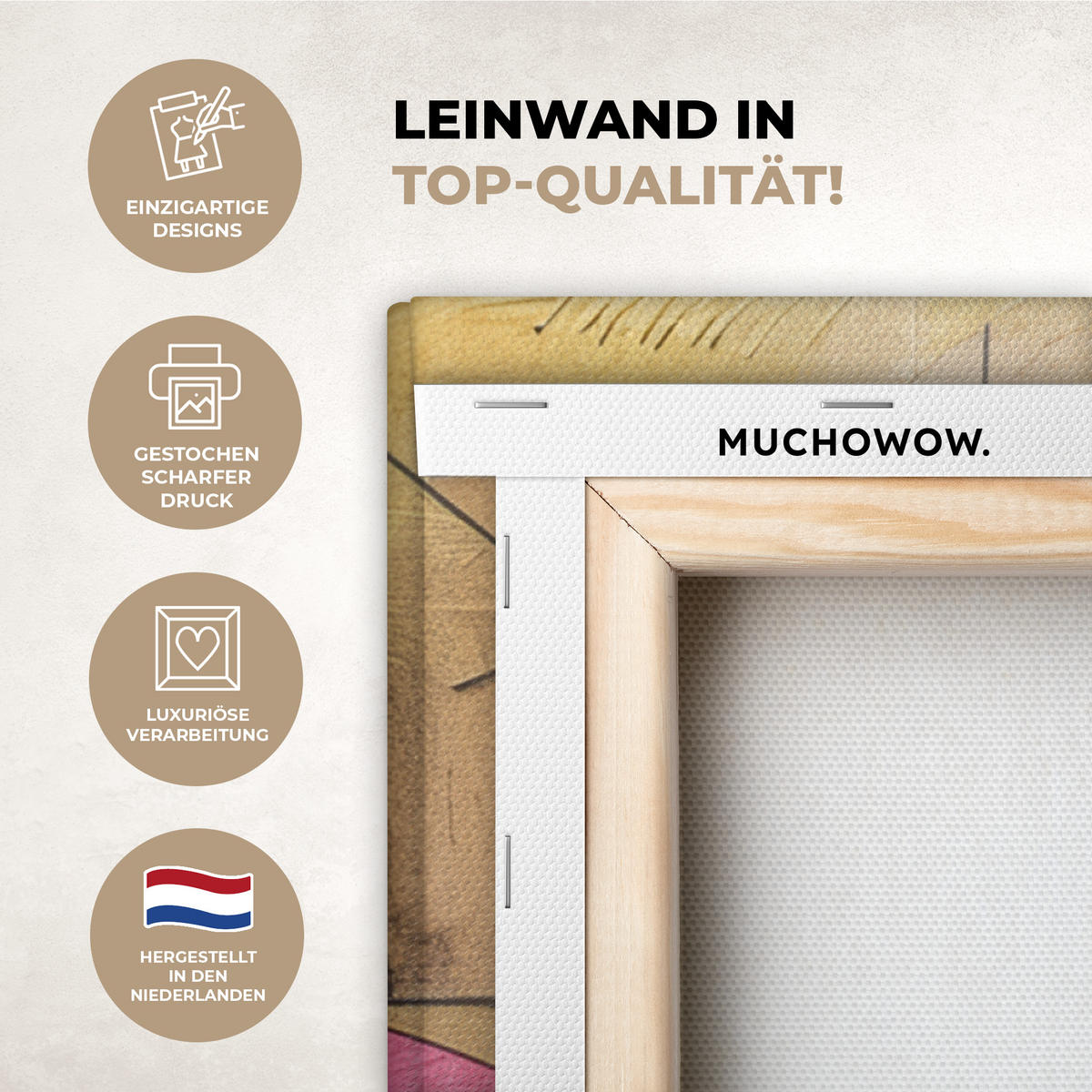 LEINWANDBILD Kunst - Abstrakt - Modern Deko Groß 90x90 cm - Gelb, Textil (90/90cm) - MuchoWow