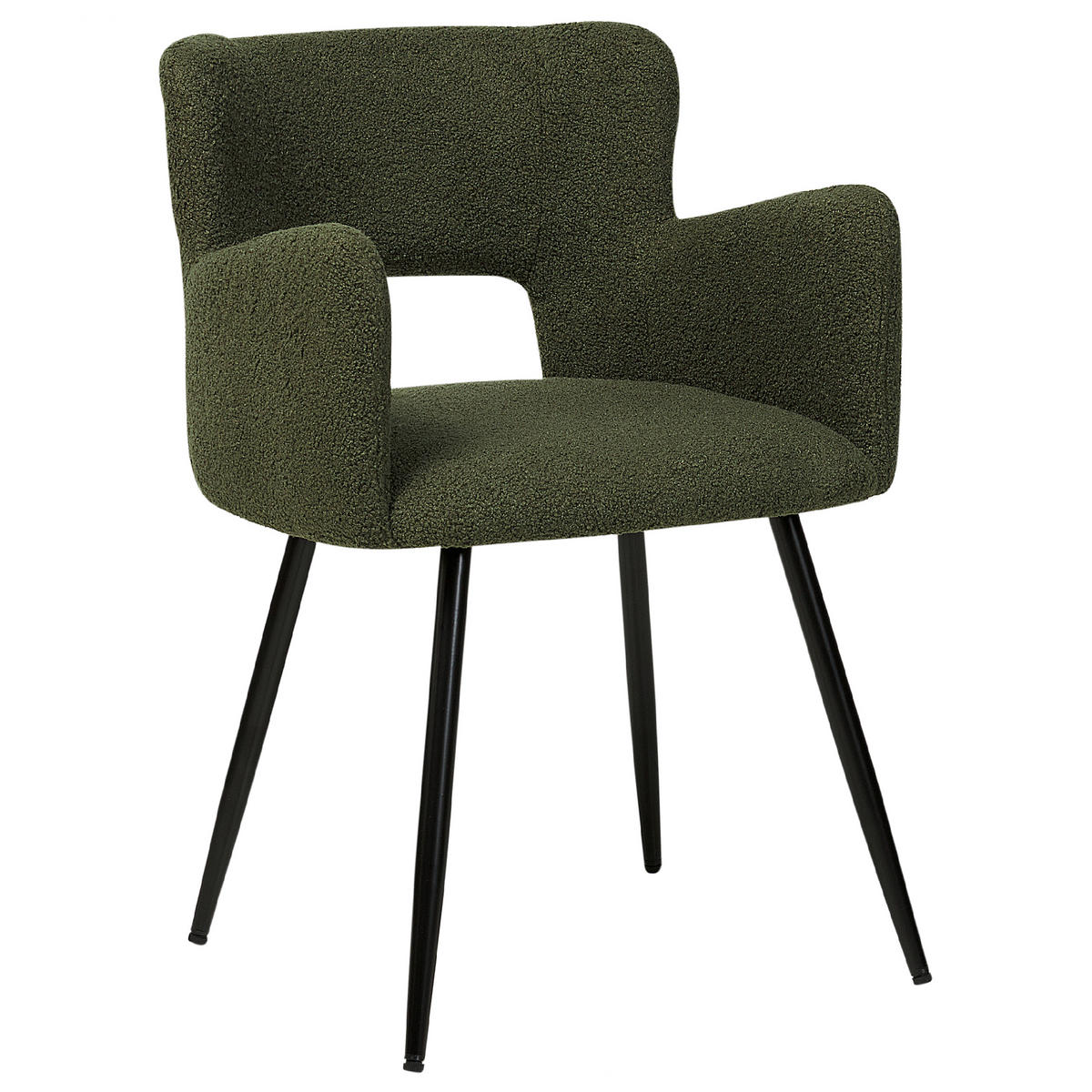 ESSZIMMERSTUHL 2er-Set Samtstoff Grün Sanilac - Grün, Textil/Metall (52/75/44cm) - Beliani