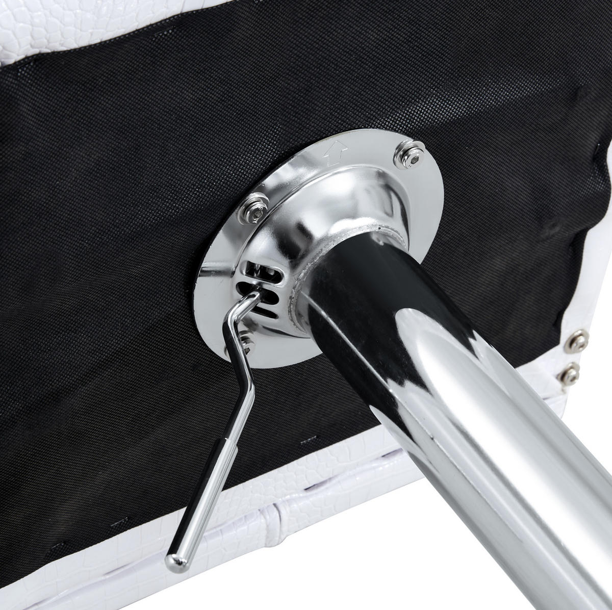 STUHL 4er-Set PVC Weiß mit Kristallknopf-Details - Weiß, Metall (42/125/55.2cm) - Meubliv
