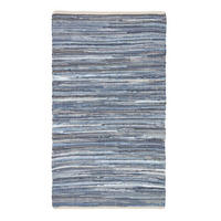FLICKENTEPPICH aus Recycling-Denim 60/90 cm - Blau, Textil (60/90cm) - Homescapes
