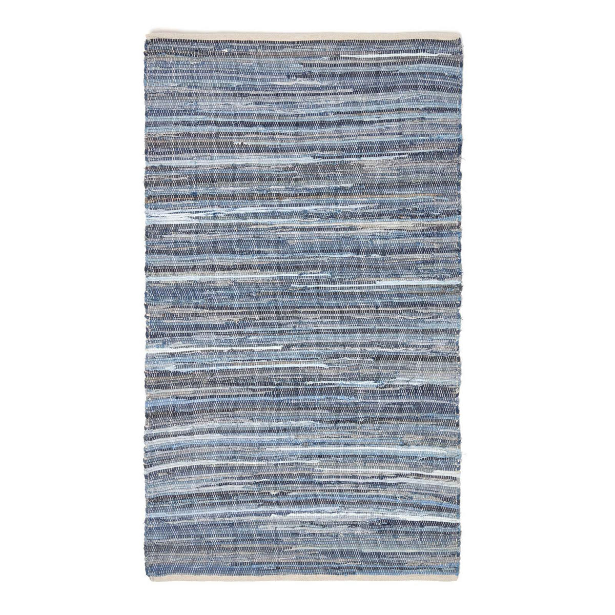 FLICKENTEPPICH aus Recycling-Denim 60/90 cm - Blau, Textil (60/90cm) - Homescapes