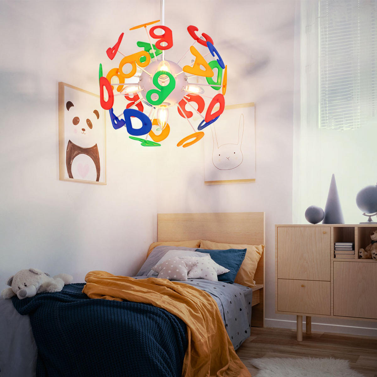 LED KINDERDECKENLEUCHTE LURRA Bunt - Multicolor, Kunststoff (35/35/120cm) - Globo Lighting